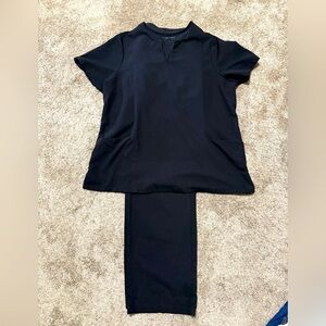 Mandala Black Scrub Top and Pants Set